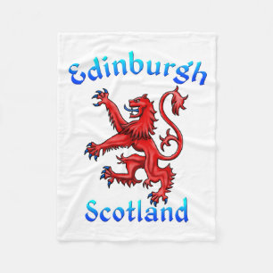Edinburgh Scotland Lion Rampant Scottish Flag Fleece Blanket