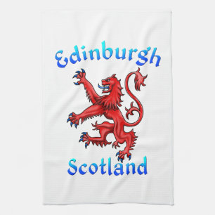 Edinburgh Scotland Lion Rampant Scottish Flag Kitchen Towel