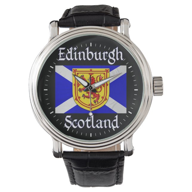 Edinburgh Scotland Lion Rampant Scottish Flag Watch (Front)