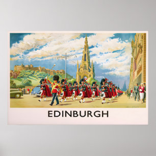Edinburgh Scotland Poster Scots Guards Print