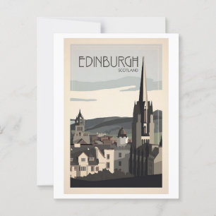 Edinburgh Scotland Retro Vintage Inspired Postcard