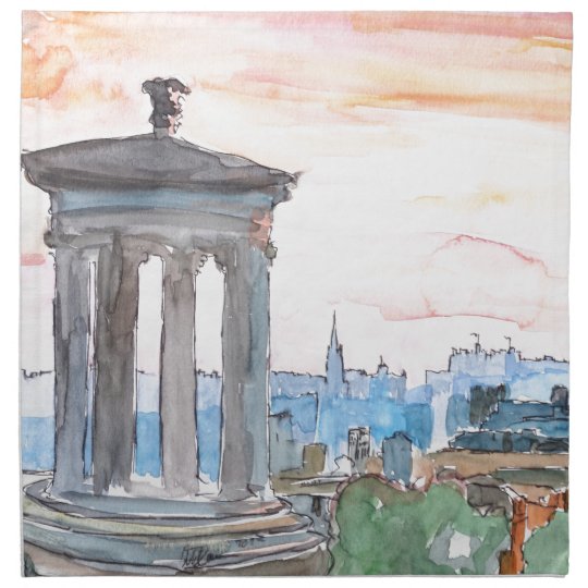 Edinburgh Scotland Skyline at Dusk Napkin
