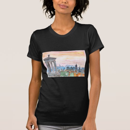 Edinburgh Scotland Skyline at Dusk T-Shirt