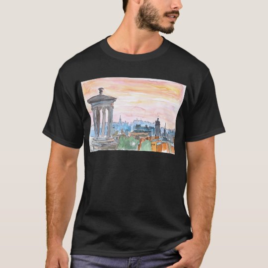 Edinburgh Scotland Skyline at Dusk T-Shirt