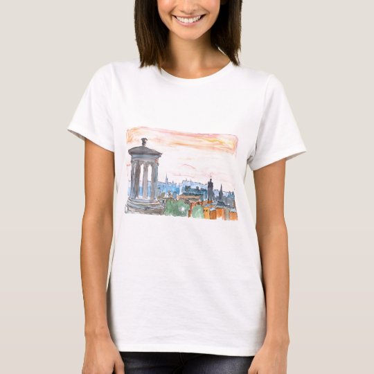 Edinburgh Scotland Skyline at Dusk T-Shirt