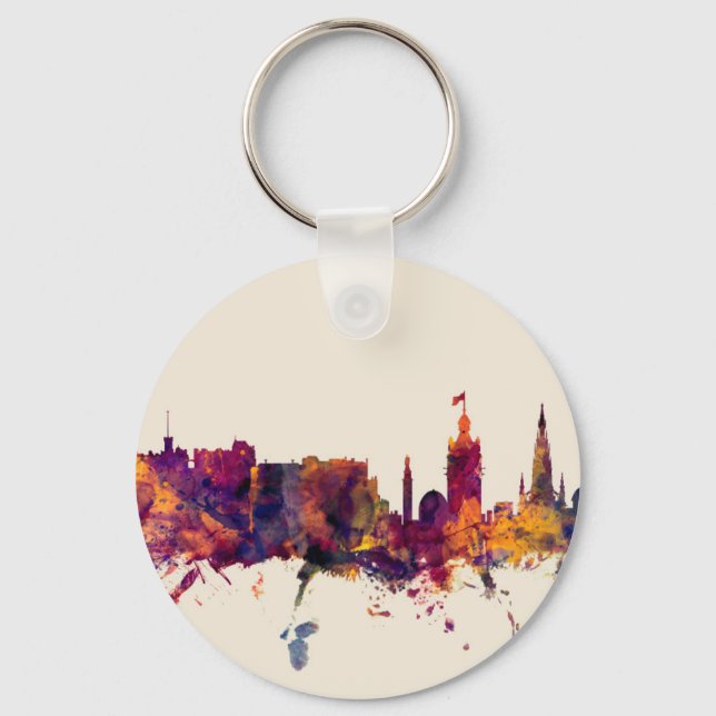 Edinburgh Scotland Skyline Keychain (Front)