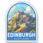 Edinburgh Scotland Travel Art Vintage<br><div class="desc">Edinburgh retro vector travel design. Edinburgh is Scotland's compact,  hilly capital. It has a medieval Old Town and elegant Georgian New Town with gardens and neoclassical buildings.</div>