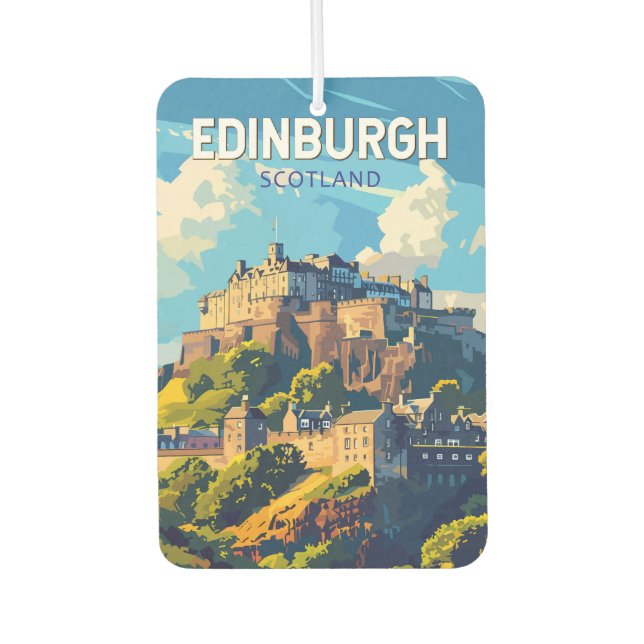 Edinburgh Scotland Travel Art Vintage Air Freshener (Front)
