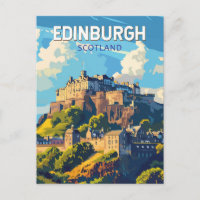 Edinburgh Scotland Travel Art Vintage