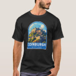 Edinburgh Scotland Travel Art Vintage T-Shirt<br><div class="desc">Edinburgh retro vector travel design. Edinburgh is Scotland's compact,  hilly capital. It has a medieval Old Town and elegant Georgian New Town with gardens and neoclassical buildings.</div>