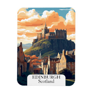 Edinburgh, Scotland Vintage Castle Magnet