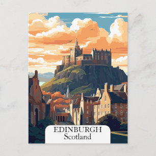 Edinburgh, Scotland Vintage Castle Postcard