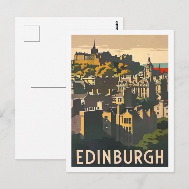 Edinburgh Scotland Vintage Famous Travel Place Postcard (Front/Back)
