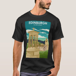 Edinburgh Scotland Vintage Minimal Travel Poster T-Shirt
