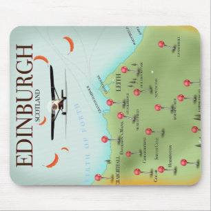 Edinburgh Scotland vintage style map poster print Mouse Pad