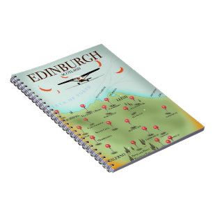 Edinburgh Scotland vintage style map poster print Notebook