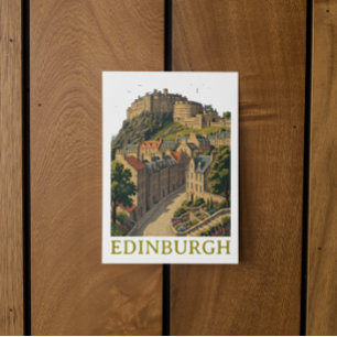 Edinburgh Scotland Vintage Travel Iconic Castle Postcard