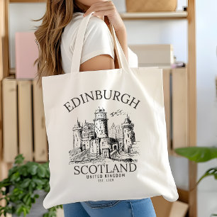 Edinburgh Tote Bag Vintage Scotland Travel