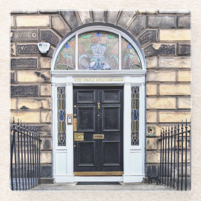 Edinburgh Trout Anglers' Club Door Glass Coaster (Front)