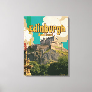 Edinburgh Vintage Travel Poster Canvas Print