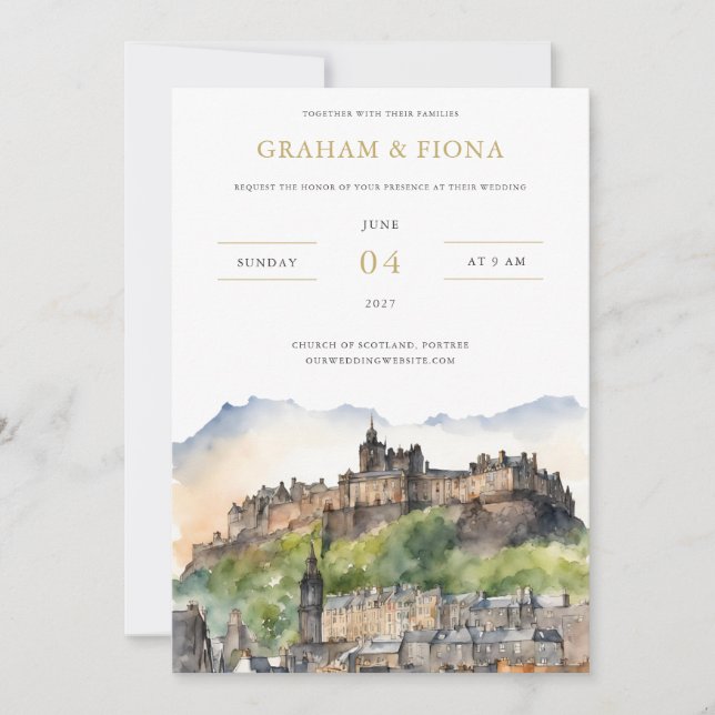 Edinburgh Watercolor Invitation (Front)