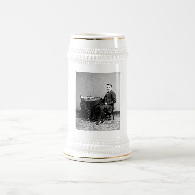 Edison and His Phonograph 1887 Beer Stein (Center)