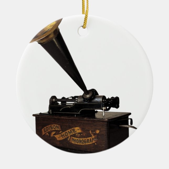 Edison Home Phonograph Ceramic Ornament (Front)