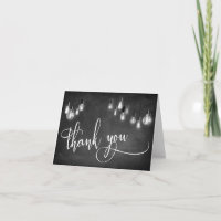 Edison Lights Chalkboard Typographie Merci