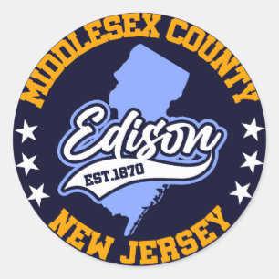 Edison,New Jersey Classic Round Sticker