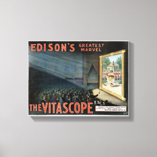 Edison The Vitascope 1896 Restored Vintage Poster Canvas Print