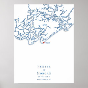 Edisto Beach Alternative Wedding Guest Book Poster