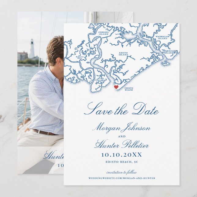 Edisto Beach Save the Date | Edisto Island Map (Front/Back)