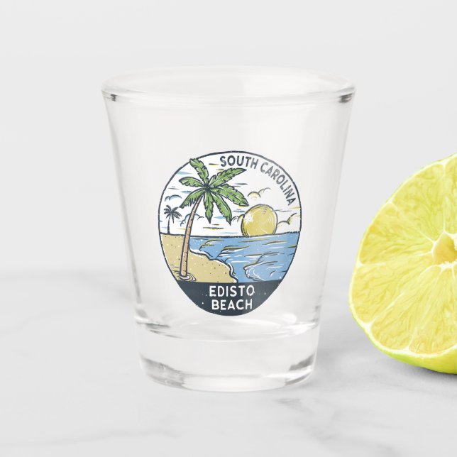Edisto Beach South Carolina Vintage  Shot Glass (Front)