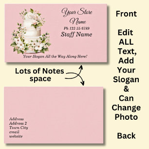 Edit ALL Details & Change Photo Cake Store Business Card