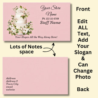 Edit ALL Details & Change Photo Cake Store  Business Card