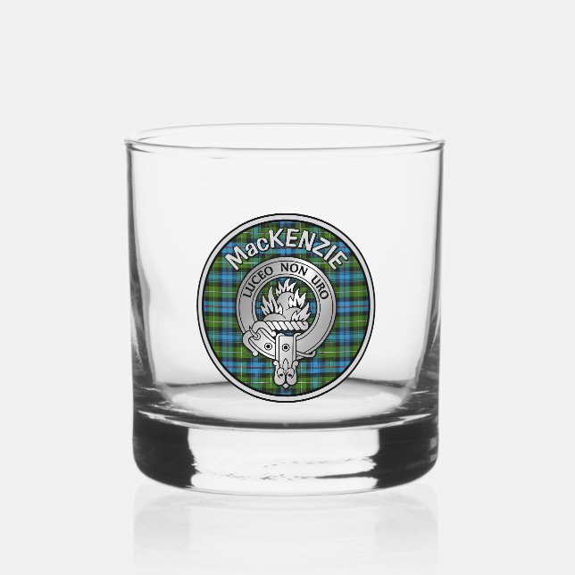 [EDIT] Clan MacKenzie Crest & Tartan Whiskey Glass (Front)