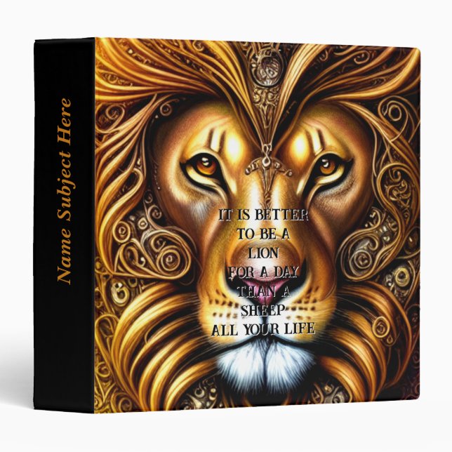Edit/delete Text - Amazingly Beautiful Golden Lion Binder (Front/Spine)