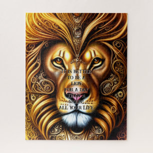 Edit/delete text - Amazingly Beautiful Golden Lion Jigsaw Puzzle