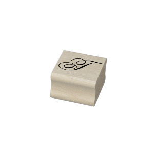 Edit Design to Change Fancy Capital T Monogram Rubber Stamp
