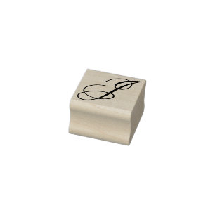Edit Design to Change Fancy Uppercase Monogram J Rubber Stamp