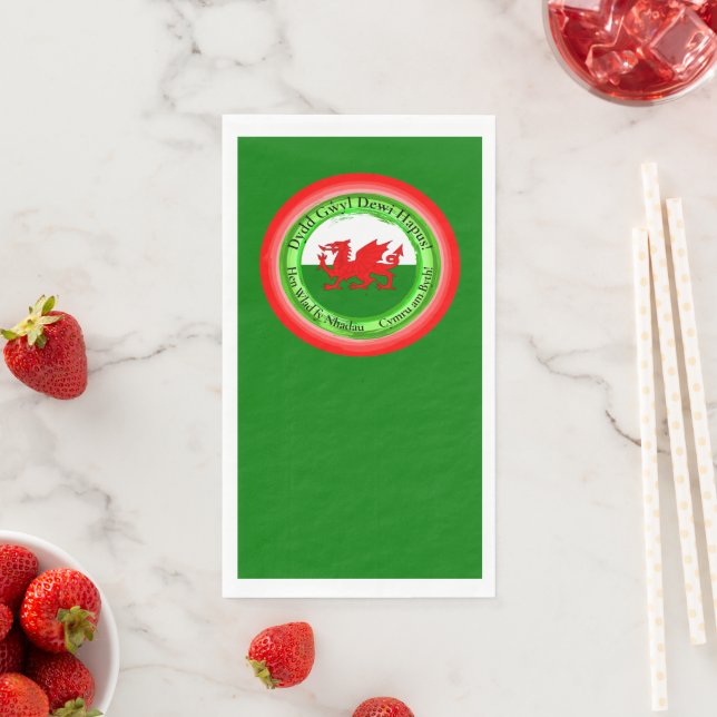 Edit Matching Welsh Dragon St David's Day Napkin (Insitu)