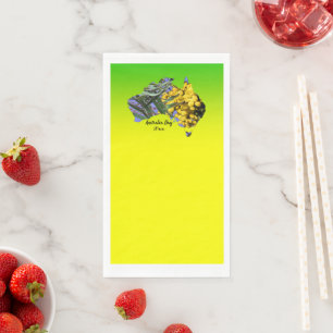Edit Text Australia Day Gum Leaf Wattle Napkin
