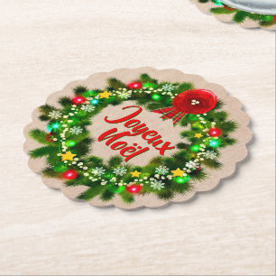 Edit Text Joyeux Noël Paper Coaster