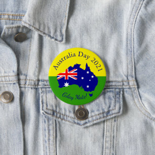 Edit Text Matching Australia Day 3" (75mm) 3 Inch Round Button