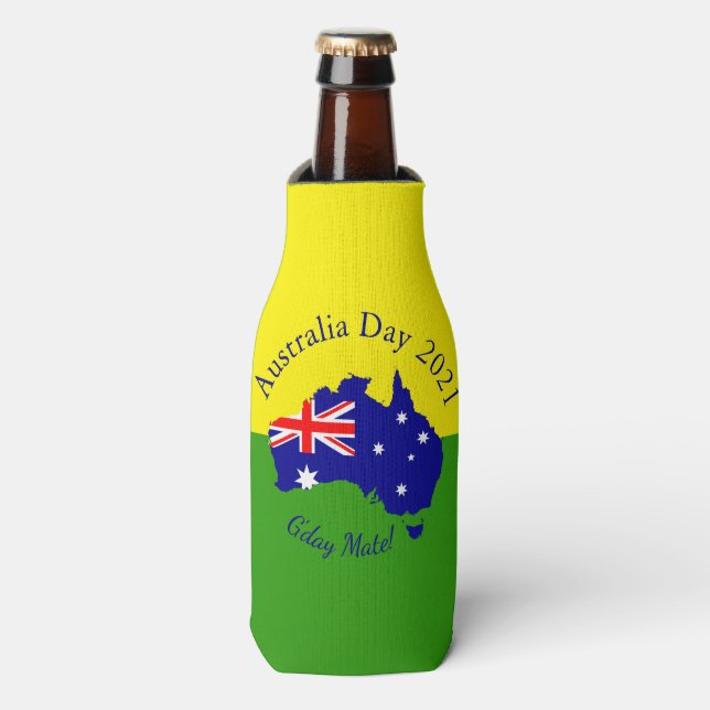 Edit Text Matching Australia Day Bottle Cooler (Bottle Front)