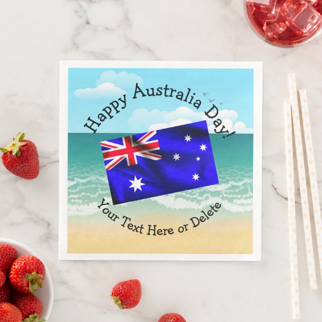 Edit Text Matching Australia Day Napkin (Insitu)
