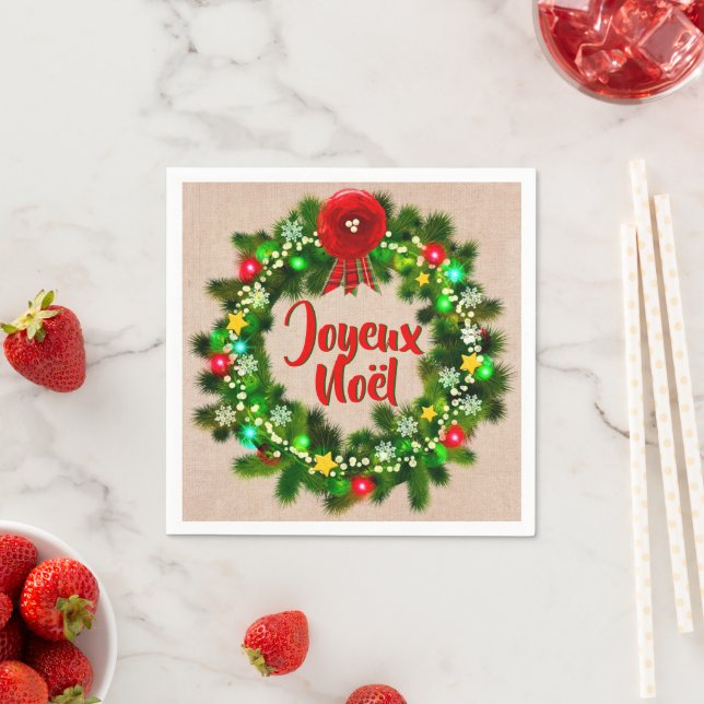 Edit Text serviette de table joyeux noël cocktail Napkin (Insitu)