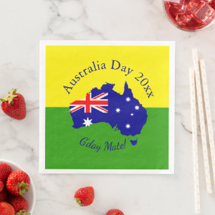 Edit Text Year Matching Australia Day Paper Napkin