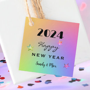 Edit YEAR Happy New Year 2-in Square Favour Tags