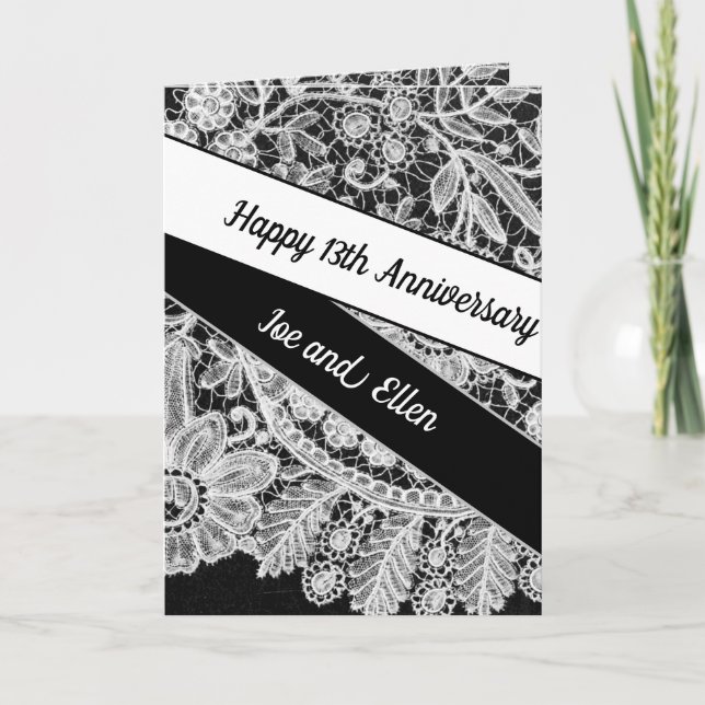 Editable 13th Wedding Anniversary,   Card (Front)